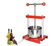 Presse-agrumes en fonte, presse-fruits, presse-agrumes manuel, capacité 2/3/6 L, for fruits rouges, raisins, légumes, jus maison, fromage, teintures, huile d'olive, miel(6L)