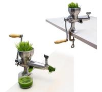 Presse-agrumes manuel à herbe de blé, en acier inoxydable mastication lente pour légumes verts à feuilles céleri gingembre presse-agrumes manivelle pour fruits et légumes avec base