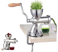Presse-agrumes manuel à herbe de blé, presse-herbe de blé en acier inoxydable, 2 méthodes de fixation/rendement de jus élevé/amovible, avec pince antidérapante, for céleri chou frisé Aloe