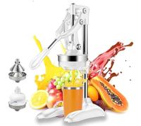Presse-Agrumes Manuel Acier Inoxydable, Presse-Agrumes en Fonte Qualité Professionnelle pour Oranges, Citrons, Citrons Verts, Grenades, Haut Rendement, Sans éLectricité, Facile à Utiliser(B)