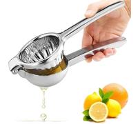 Presse Agrumes Manuel Argenté, Presse Citron Acier Inoxydable Résistant, Presse Orange Robuste pour Presser Citrons, Verts Ou Autres Fruits, Presse Fruit pour Cuisine, Bar, Restaurant (8cm Diamètre)