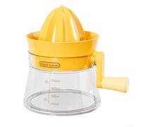 Presse-agrumes manuel avec mécanisme à engrenage pour une extraction sans effort des agrumes, filtre intégré et filtre en acier inoxydable pour oranges, citrons et pamplemousse (jaune)