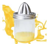 Presse-agrumes manuel - Couvercle en acier inoxydable pour presse-oranges avec récipient en verre - Pour la préparation de jus de fruits à partir d'oranges et de citrons verts dans la cuisine