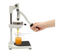 Presse-agrumes manuel, en acier inoxydable 304, couleur argent, à double presseur, avec un verre doseur de 500 ml, adapté à un usage domestique et aux bars à jus
