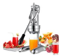 Presse-agrumes manuel en acier inoxydable avec barre de pression rotative, poignée antidérapante pour une extraction facile, idéal pour les grenades, les pamplemousses et les citrons verts.