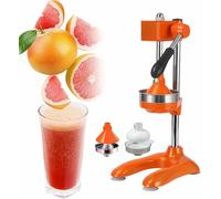 Presse-agrumes manuel en acier inoxydable, facile à nettoyer, idéal pour presser les oranges, les citrons et plus encore, construction durable en acier inoxydable 304 et alliage d'aluminium