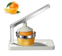 Presse-agrumes manuel en acier inoxydable résistant, avec plaque et tasse de mesure 11 cm, base antidérapante stable pour faciliter l'orange, le citron vert, presser le pamplemousse
