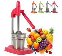 Presse-agrumes Manuel En Fonte - Presse-citron En Acier Inoxydable 304 For La Maison Et Le Restaurant, Jus D'orange, De Citron Vert Et De Pamplemousse Sans Effort(Red)