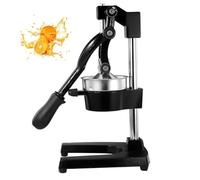 Presse-agrumes manuel en fonte robuste avec base ventouse antidérapante pour une extraction maximale du jus - Idéal pour le pamplemousse et le citron (noir)