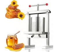 Presse-agrumes manuel en nid d'abeille 4 l en acier inoxydable, diamètre de sortie 20 mm, hauteur 47 cm, design ouvert bilatéral, pour la fabrication de miel et de jus et l'extraction d'huile