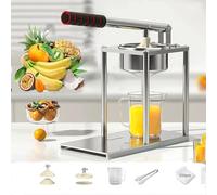 Presse-agrumes manuel, extracteur de jus en acier inoxydable, pour jus de citron et d'orange frais, avec verre doseur, pince, 200 sachets à jus et deux moules, idéal pour la cuisine à domicile et les
