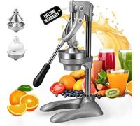 Presse-Agrumes Manuel, Presse-Citron à Main pour Extraire le Jus, en Acier Inoxydable Avec Extracteur, Outil de Cuisine pour Citrons Verts, Oranges et Pamplemousses(A)