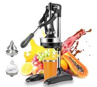 Presse-Agrumes Manuel Robuste en Acier Inoxydable, Presse-Agrumes en Fonte, pour Citrons et Oranges, IdéAl pour Les Jus Frais, Les Cocktails et La Cuisine Maison(A)