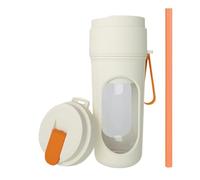 Presse-agrumes portable - Bouteille mélangeur sans fil de 400 ml, machine à smoothie rechargeable de 150 W avec tasse en Tritan sans BPA, fonctionnement à un bouton pour fruits et glace (orange)