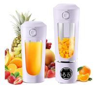 Presse-agrumes Portable Intelligent Broyeur À Glace 12 Lames avec Affichage Numérique Led 1500 Mah Rechargeable Par Usb 700 Ml/24.69 Oz Machine Shake Compacte pour Smoothies Aux F purple 7.4V 1500mAh