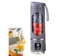 Presse-agrumes Portable Intelligent Broyeur À Glace 12 Lames avec Affichage Numérique Led Machine Shake Compacte Rechargeable Par Usb de 450 Ml/15.84 Oz pour Jus Smoothies purple 7.4V 1500mAh