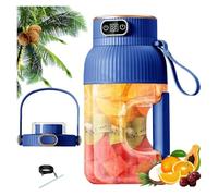 Presse-agrumes portable multifonction avec affichage numérique, mélangeur de grande capacité, rechargeable par USB, pour milkshakes, smoothies, fruits et légumes (bleu)
