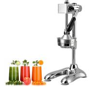 Presse-agrumes professionnel, broyeur avec 2 moules, presse-agrumes manuel en fonte, pour usage commercial, domestique ou de restaurant Silver