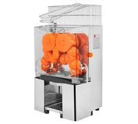 Presse-Agrumes Professionnel, extracteur Automatique de jus de 120 W avec Filtre extractible, Couvercle en PC, 2 seaux de récupération des écorces, Presse-Agrumes en Acier Inoxydable pour 20 Oranges
