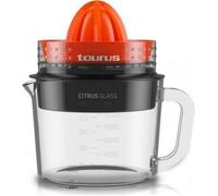 Taurus Citrus Glass - Presse agrumes électrique avec bol en verre 30W, Double sens de rotation, 2 cônes pour tous les agrumes, Bol en verre 1L, Filtre Régulateur de pulpe, Amovible