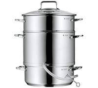 Presse-agrumes WMF presse-agrumes vapeur induction 7l, presse-agrumes avec couvercle en verre 25 cm, acier inoxydable poli Cromargan