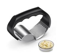 Presse-ail 2-en-1 en acier inoxydable - Garlic Press Rocker Manuel, Hachoir pour écrasé fin, Garlic Crusher pour gousses et gingembre, Outil de Cuisine Durable et pratique pour préparations rapides