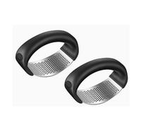 Presse-ail, Broyeur et pilon à gingembre antirouille, facile nettoyer, lavable au lave-vaisselle, 2 pièces(Black)