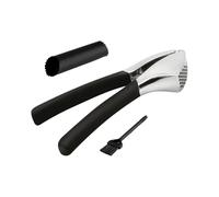Presse-ail de cuisine - Avec brosse de nettoyage et éplucheur en silicone - Hachoir à ail inoxydable pour purée - Pour salade, soupe, cuisine, grillades