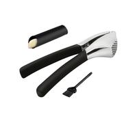 Presse-Ail En Acier Inoxydable,Accessoire de Cuisine avec Brosse de Nettoyage,Presse-Ail en Acier Inoxydable Outil de Broyage - pour Cafétaria Pique-Nique Restaurant Barbecue Camping Salade Soupe