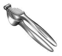 Presse-ail et hachoir en acier inoxydable avec poignée ergonomique, passe au lave-vaisselle, outil de cuisine pour une préparation sans effort de l'ail, argenté