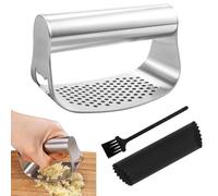 Presse ail Manuel en Acier Inoxydable Professionnel,Découpe Ecrase ail,Hachoir Ail pour Broyer et Éplucher,Garlic Press Rocker Crusher,Concasseur à ail avec Outil Éplucheur en silicone