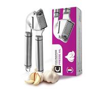 Presse ail manuel en inox : l'appareil professionnel parfait pour votre cuisine ! Ce broyeur hachoir garlic press écrase facilement l'ail, idéal pour éplucher et préparer vos plats rapidement.