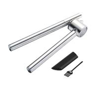 Presse-ail - Presse-ail | Presse à ail de cuisine | Outil de broyage d'ail en métal | Hachoir à ail en acier inoxydable | Ensemble d'outils de broyeur d'ail robuste et brosse de nettoyage pour cuisine
