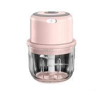Presse-ail sans fil avec lame en acier inoxydable, capacité de 300 ml pour petits ingrédients (rose)