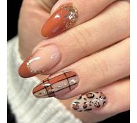 Presse Brillante Sur Les Ongles Avec Un Gradient Scintillant Français Moyen Moyen 24pcs Fausses Artificiels Scintiller Faux