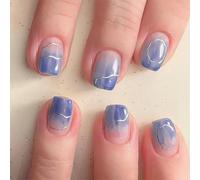 Presse Carrée Sur Les Clous Gradients Faux Ongles Bâton Sur 12 Tailles 24 Pcs Pointes Françaises Pour Décorations D'art