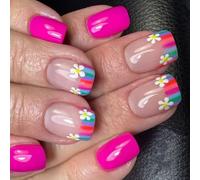 Presse Carrée Sur Les Ongles Designs Faux Bâton En 12 Tailles 24 Pc