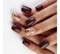 Presse carrée sur les ongles - Faux ongles brillants - En 12 tailles - 24 % français - Conseils pour les décorations d'art DIY - Colle acrylique - Pour femmes - Transparent