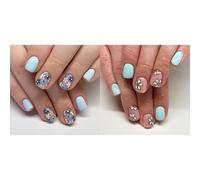 Presse Carrée Sur Les Ongles Fleur Fausses Colles Acrylique Artificiel 12 Taille 48 Pièces À Coller Pour Femmes Ongles Cercueil Amande Pointe Française L'ongle