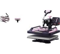 Presse chauffante VEVOR, plaque chauffante 15x15 pouces, puissance 1150W, 12x15 pouces 5in1 B Rose