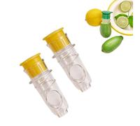 Presse-citron 2 Pièces, Avec Bouchon, Extracteur De Jus Compact for Citron Vert, Agrumes Et Orange, Presse-agrumes Manuel, for Cocktails, Boissons, Salades, Fruits De Mer(Yellow)