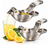 Presse-citron en forme d'oiseau, 2 pièces | Acier inoxydable 304, forme d'oiseau, bec verseur, trous filtrants fins, presse-citron à main, design compact