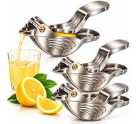 Presse-citron en forme d'oiseau, 3 pièces | Acier inoxydable 304, forme d'oiseau, bec verseur, trous filtrants fins, presse-citron à main, design compact