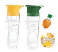 Presse Citron Manuel 2 Pièces, Presse Agrume Compact pour Jus Frais, Petit Presse Agrumes pour Citrons, Oranges, Lime - Presse-Fruits Facile à Nettoyer pour Cuisine - Jaune & Vert