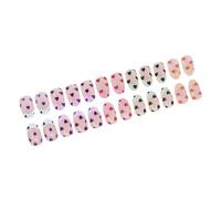Presse Courte De La Saint-Valentin Sur Les Ongles Avec De Cœur Stick Pointe Français Sur Un Art Élégant Faux 24pcs Ongles D'amande