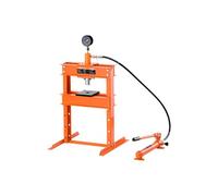 VEVOR Presse d'Atelier 10 T – hydraulique cadre en H, soupape de décharge, hauteur réglable, orange