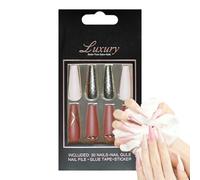 Presse de ballet de cercueil sur les ongles, presse à pointe française sur les ongles, Coller les ongles pour les femmes manucure, Colle acrylique artificielle réutilisable de clous sur des ongles
