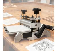 Presse de gravure professionnelle avec commande à rouleau pour la gravure d'art, résultats constants sur diverses surfaces, techniques expérimentales