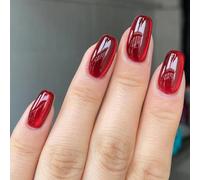 Presse De L'œil Sur Les Ongles Moyens Courts Faux Pointes Complexe Couverture Complète Une Presse À L'œil De Chat Courte Artificielle Détachable La Couverture Complète Pour Les Femmes