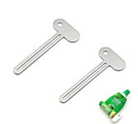 Presse Dentifrice Inox Manuel 2 Pièces Presse Tube Dentifrice Metal pour Cosmétiques Cirage à Chaussures Pigments Convient pour la Cuisine Salle de Bain Vide-tube de Squeezer forme de clé